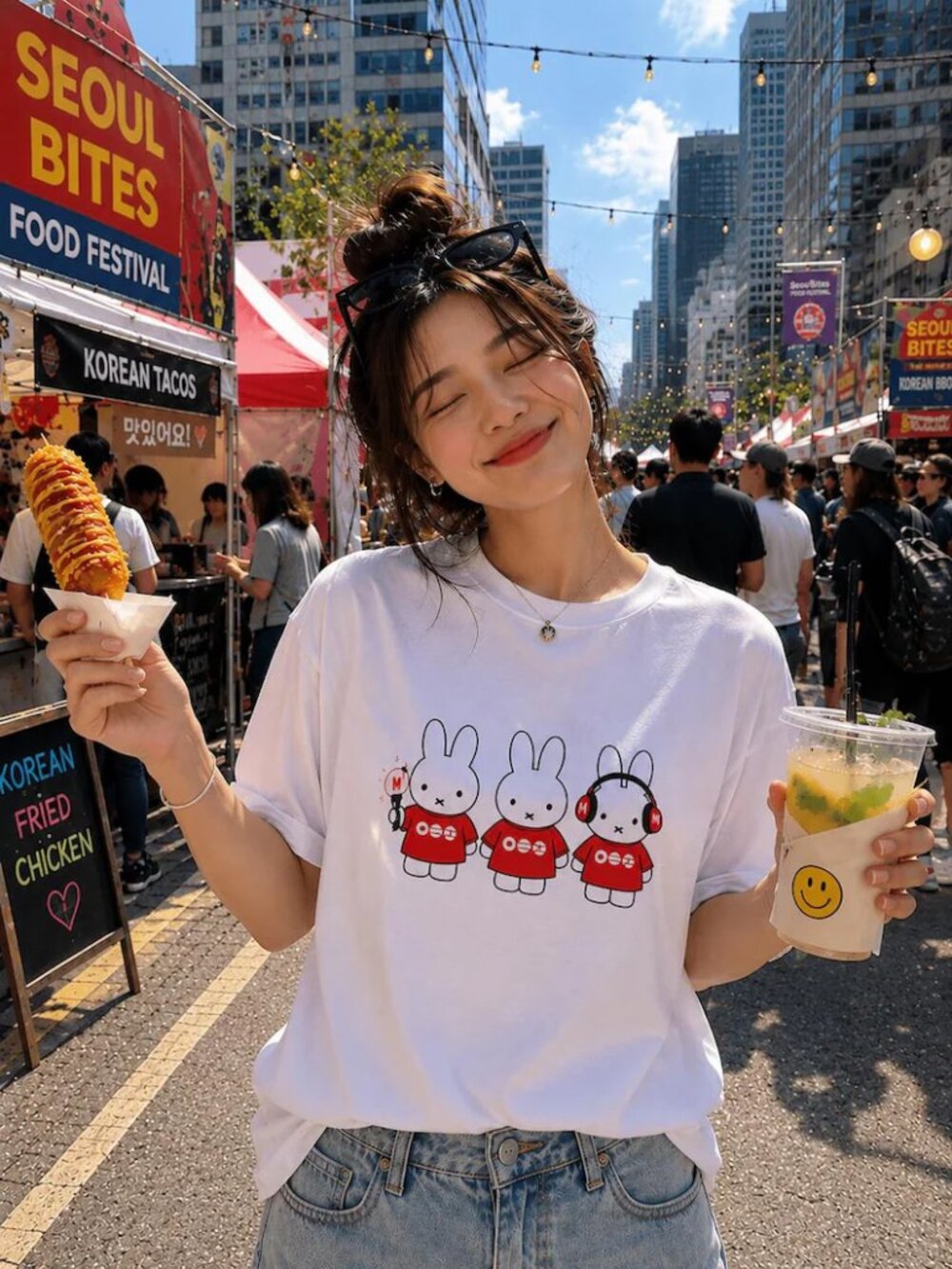 BTS Miffy Arirang Inspired T-Shirt Bangtan Inspired Tee Minimalist Cute K-Pop